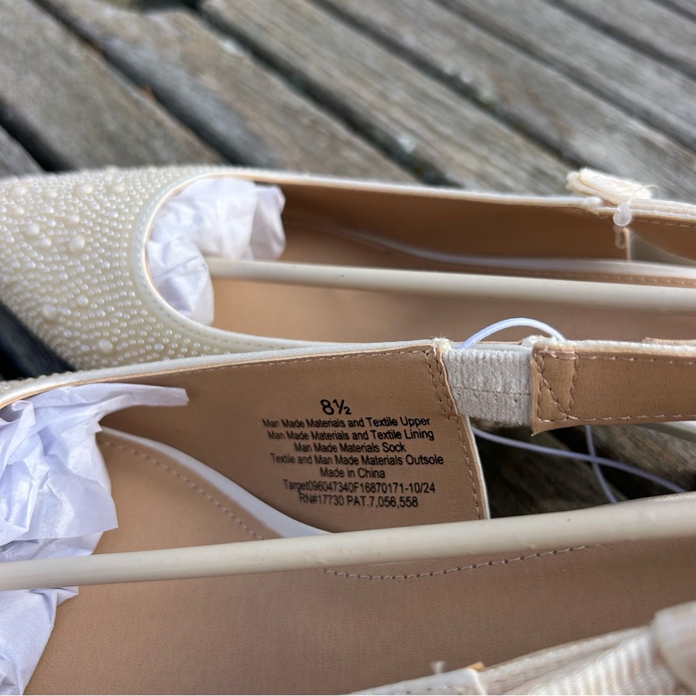 Nwt Nwt Women's Milan Slingback Heels - A New Day size 8.5 wedding pearl summer - Picture 4 of 8
